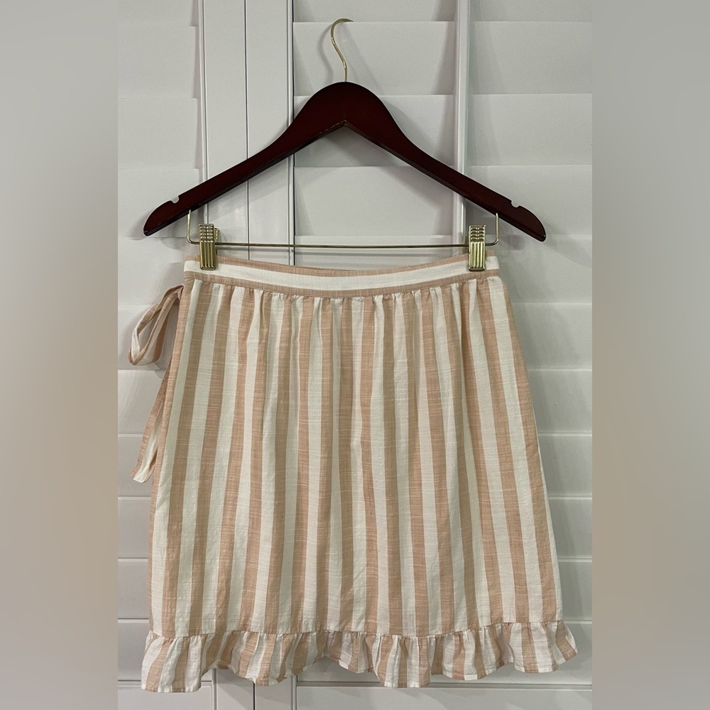 J. Crew Striped Ruffle Mini Skirt - Picture 3 of 9